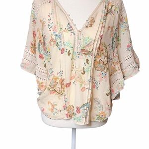 Elegant Floral Cream Blouse